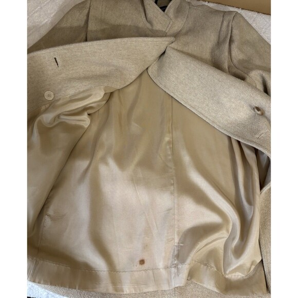 Vtg Herman Kay Women’s Wool Beige Button Up Coat Front Pockets Sz XL See Details - Picture 8 of 15